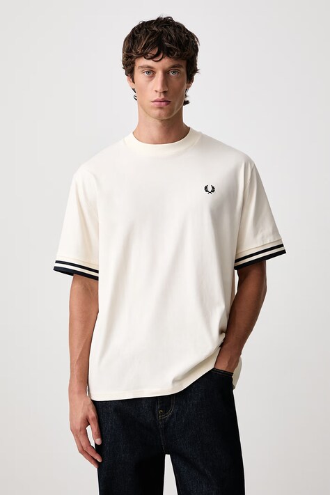 Fred Perry T-shirt męski bawełniany beżowy M3484