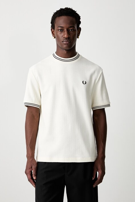 Fred Perry T-shirt męski bawełniany beżowy M8679