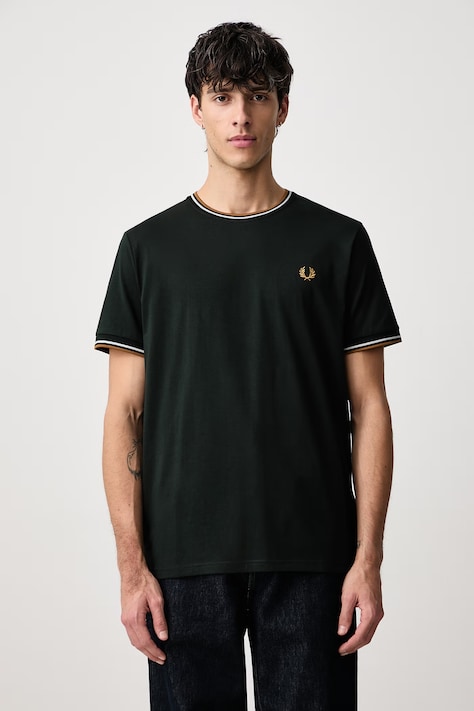 Fred Perry T-shirt męski bawełniany zielony M1588V
