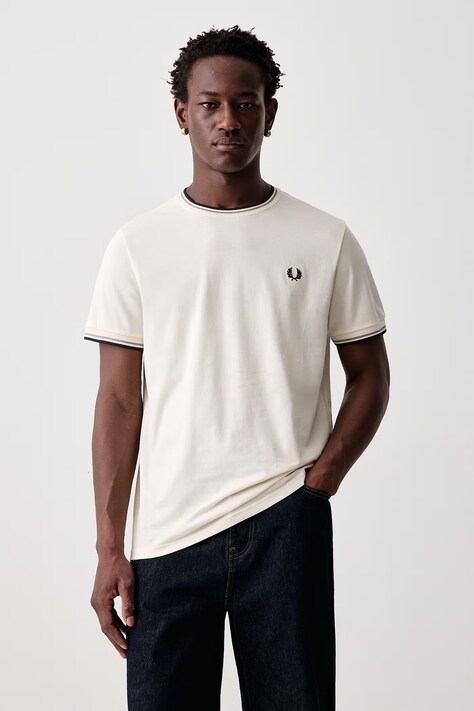 Fred Perry T-shirt męski bawełniany beżowy M1588V