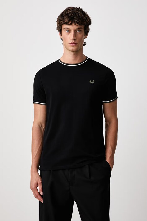 Fred Perry T-shirt męski bawełniany czarny M1588V