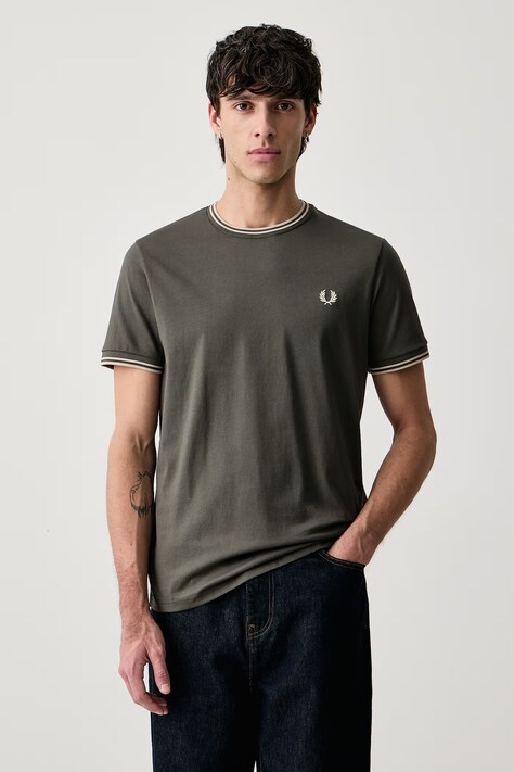 Fred Perry T-shirt basic męski bawełniany zielony M1588V