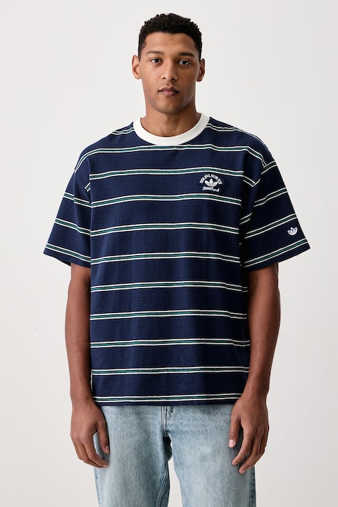 adidas Originals Tricou pentru bărbați din bumbac cu elastan Resort bleumarin KW8248