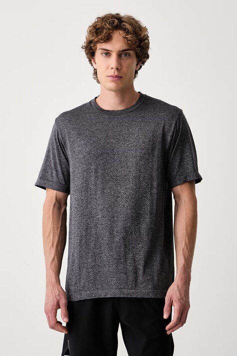 On T-shirt treningowy męski szary 1MG30325456