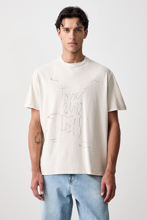 Our Legacy T-shirt bawełniany męski beżowy M4266BE