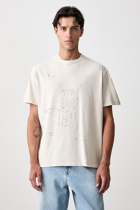 Our Legacy T-shirt bawełniany męski beżowy M4266BE