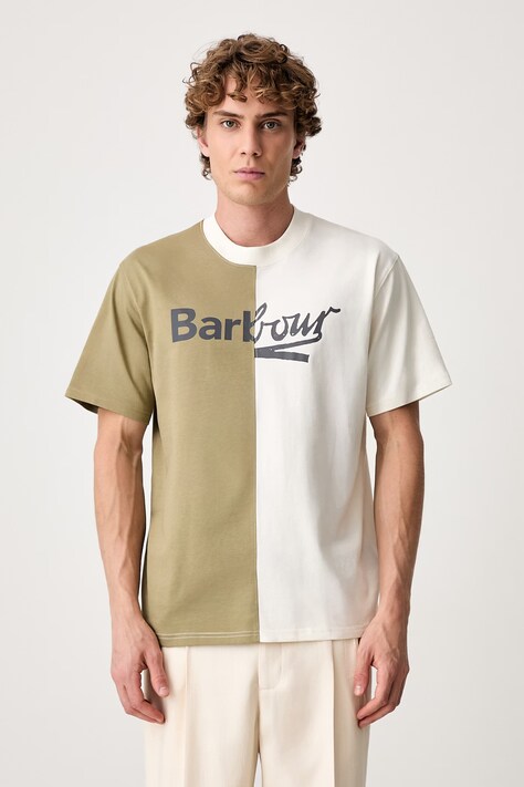 Barbour Mash Up T-shirt bawełniany męski beżowy MTS1694WH32