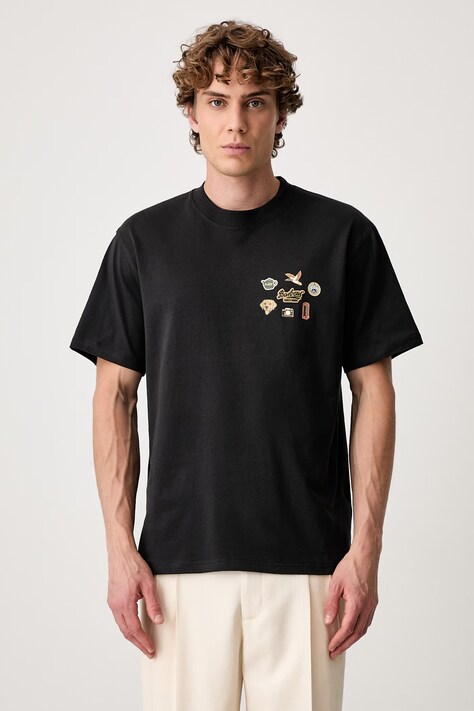 Barbour Pin Badge Graphic T-shirt bawełniany męski czarny MTS1693BK31