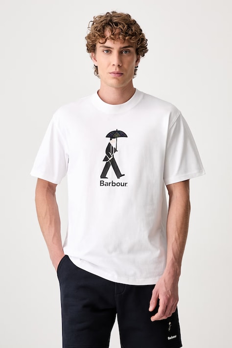 Barbour T-shirt bawełniany męski biały MTS1692WH11