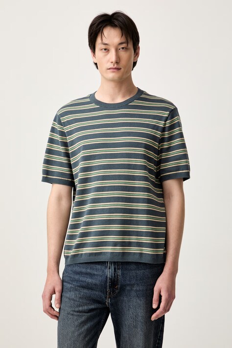 Levi's pletena majica kratkih rukava za muškarce od pamuka SS SWEATER zelena 007TB