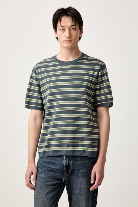 Levi's тениска тип пуловер мъжка от памук SS SWEATER зелена 007TB