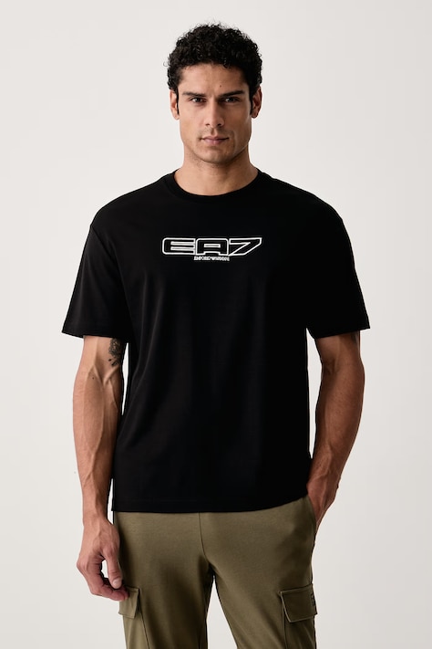 EA7 Emporio Armani Футболка чоловіча бавовняна чорна AF10441.7M002212