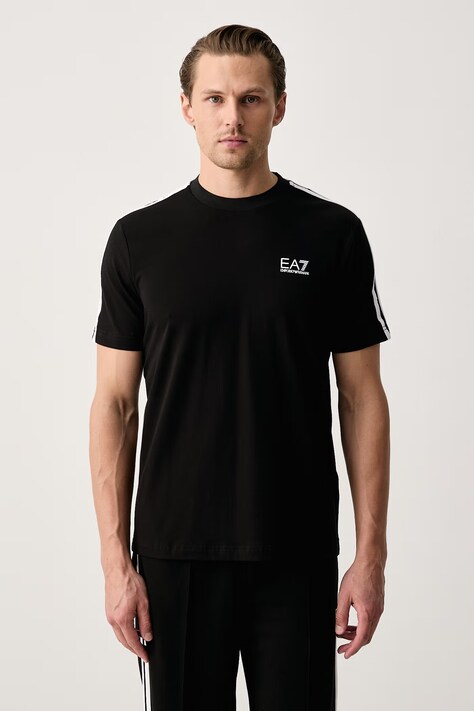 EA7 Emporio Armani T-shirt męski bawełniany z elastanem czarny AF10373.7M002501