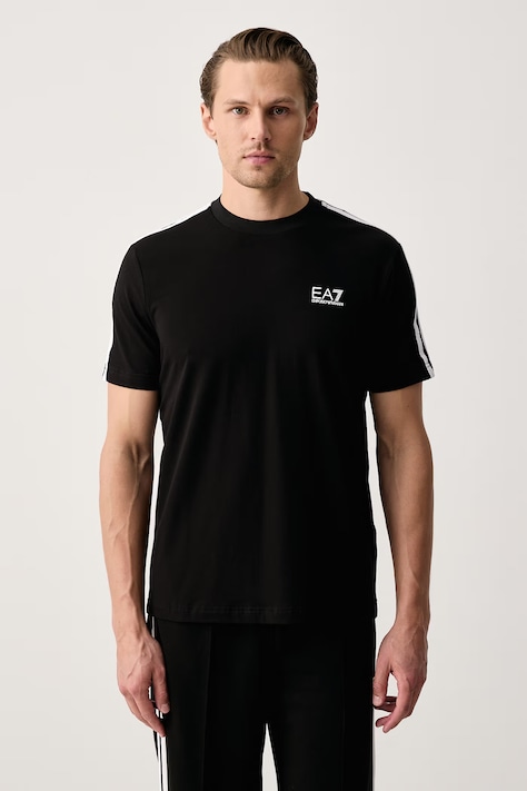EA7 Emporio Armani T-shirt męski bawełniany z elastanem czarny AF10373.7M002501