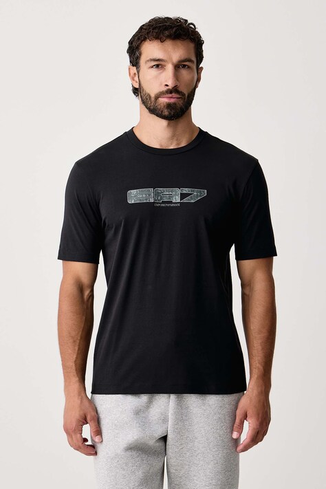 EA7 Emporio Armani T-shirt męski bawełniany czarny AF12503.7M002128