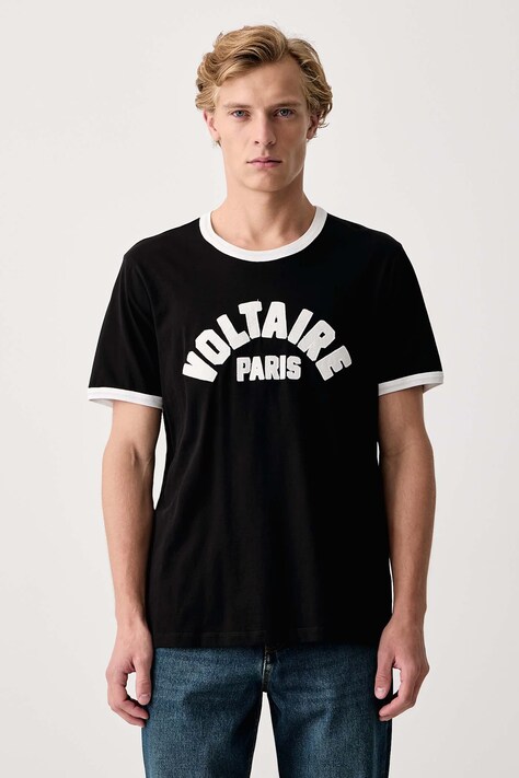 Zadig&Voltaire Majica za muškarce od pamuka WOODY crna JMTS01803
