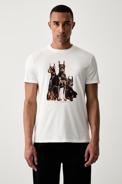 Zadig&Voltaire t-shirt ανδρικό βαμβακερό JIMMY μπεζ JMTS00631