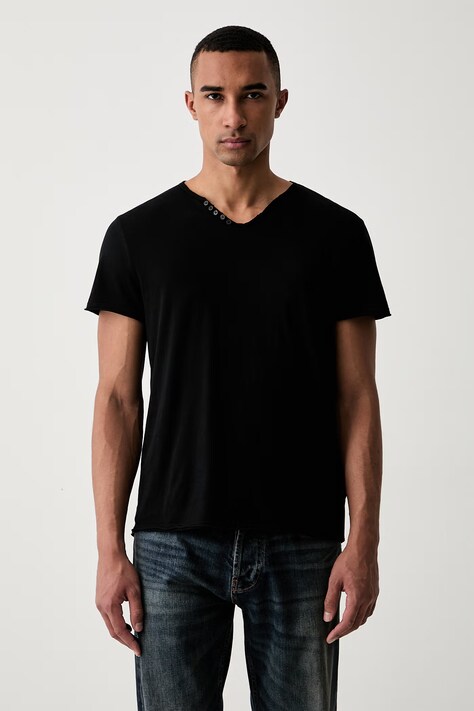 Zadig&Voltaire t-shirt ανδρικό βαμβακερό MONASTIR μαύρο JMTN01642