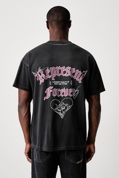 Represent T-shirt bawełniany męski czarny MLM101189