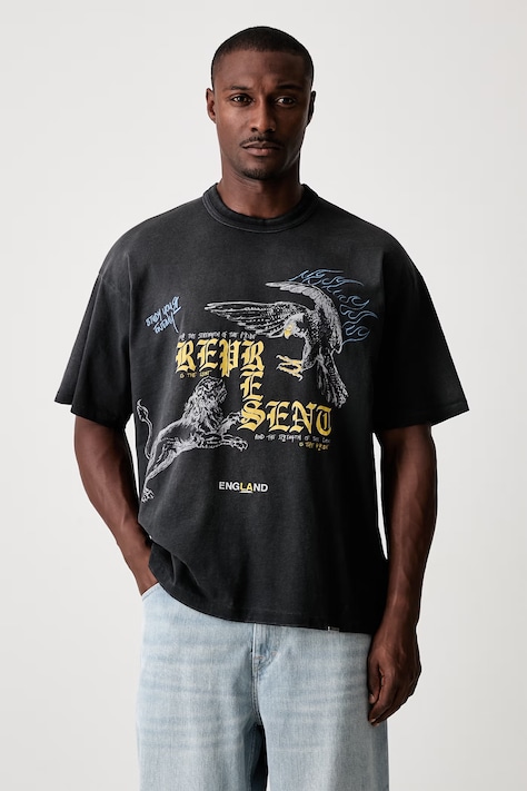 Represent T-shirt z bawełną męski czarny MLM101188