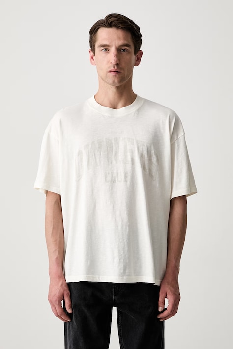 T-shirt bawełniany męski beżowy OCM100047