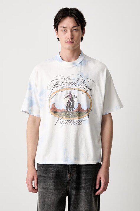 T-shirt z bawełną męski niebieski MLM101226