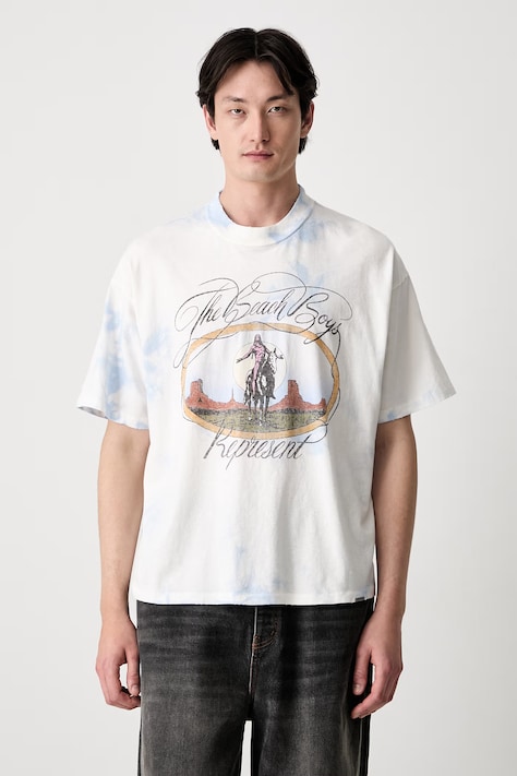 T-shirt z bawełną męski niebieski MLM101226