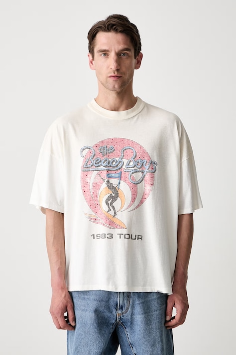T-shirt z bawełną męski beżowy MLM101225