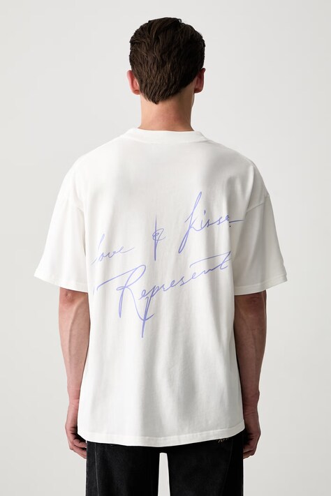 T-shirt bawełniany męski beżowy MLM101143