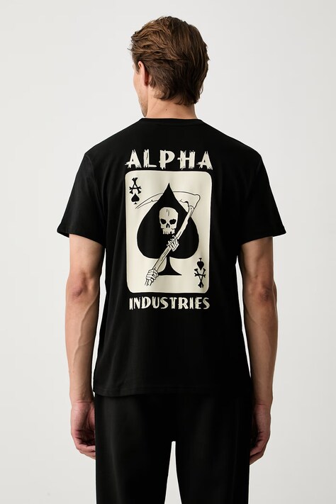Alpha Industries majica za muškarce od pamuka Skull Ops crna 268509