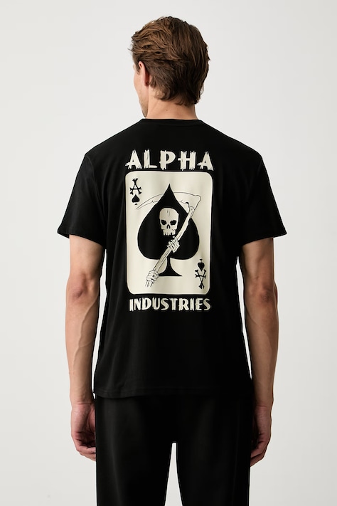 Alpha Industries majica za muškarce od pamuka Skull Ops crna 268509