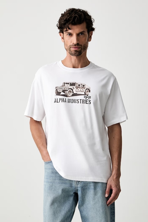 Alpha Industries t-shirt ανδρικό βαμβακερό Humvee λευκό 268520