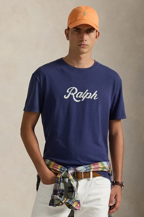 Polo Ralph Lauren T-shirt bawełniany męski granatowy 710936401011