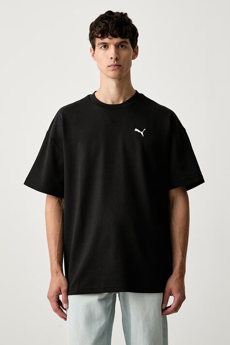 Puma T-shirt męski z bawełną Essentials Elevated czarny 694307