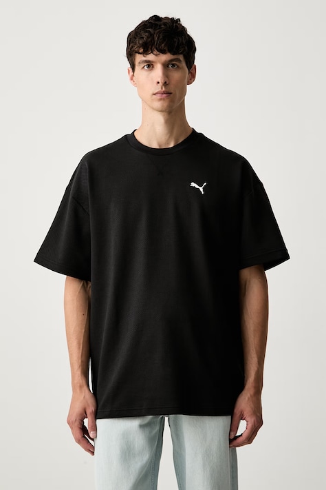 Puma T-shirt męski z bawełną Essentials Elevated czarny 694307