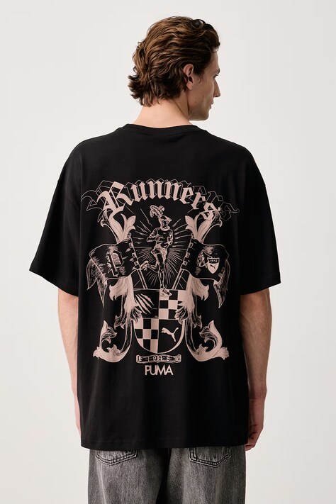 Puma T-shirt oversize męski bawełniany czarny 636763