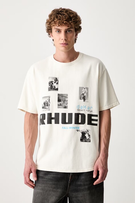 RHUDE tričko bavlnené pánske béžové RHPF26TT03012