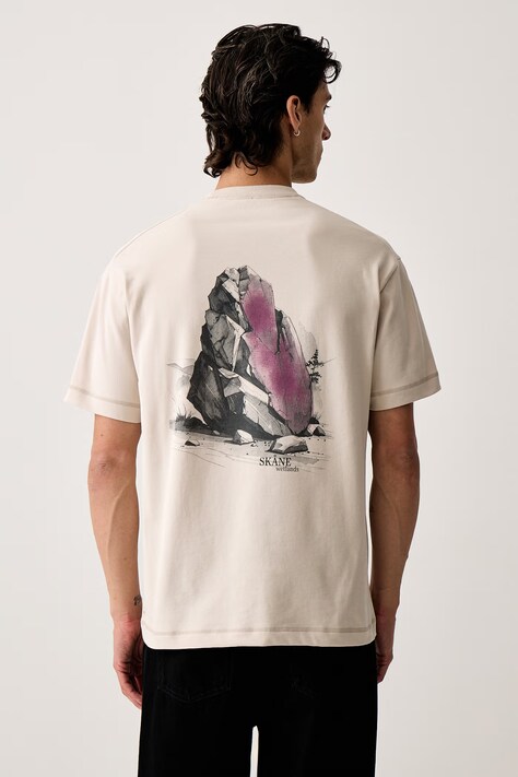 Marc O'Polo T-shirt męski bawełniany beżowy 5000012400
