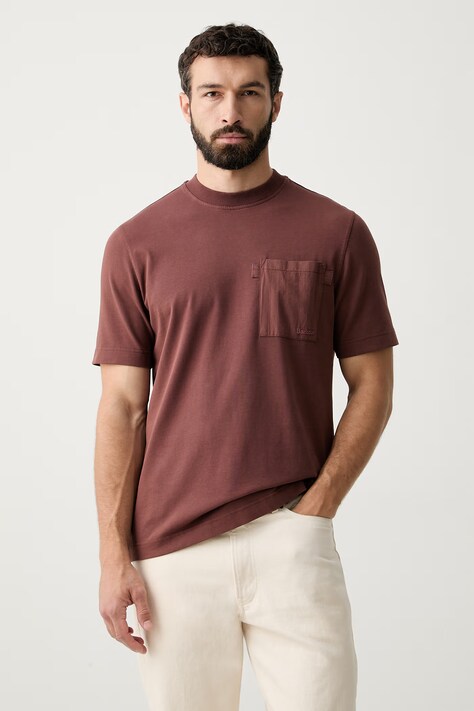 Barbour T-shirt damski z bawełną Ivergill brązowy MTS1626