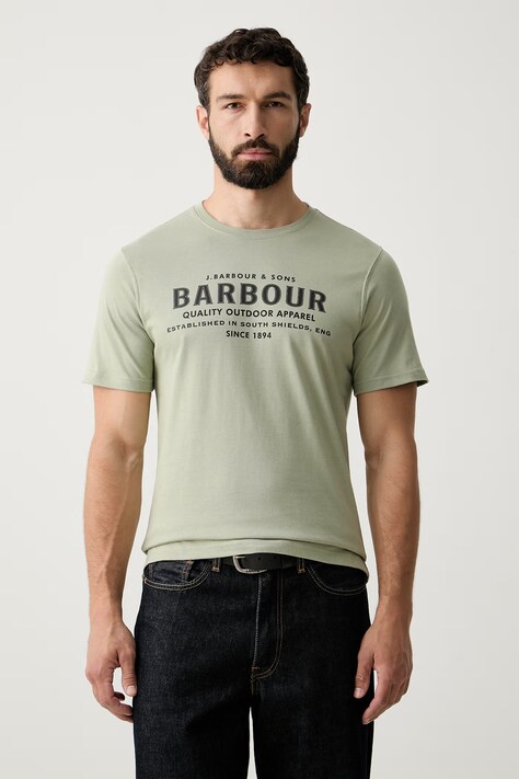Barbour T-shirt męski bawełniany Moorside zielony MTS1458