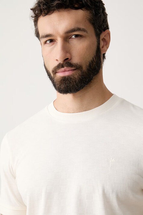 Joop! T-shirt basic męski bawełniany beżowy 30103400