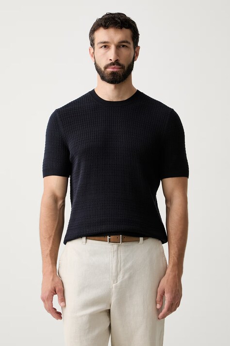 Joop! T-shirt basic damski bawełniany granatowy 30103137