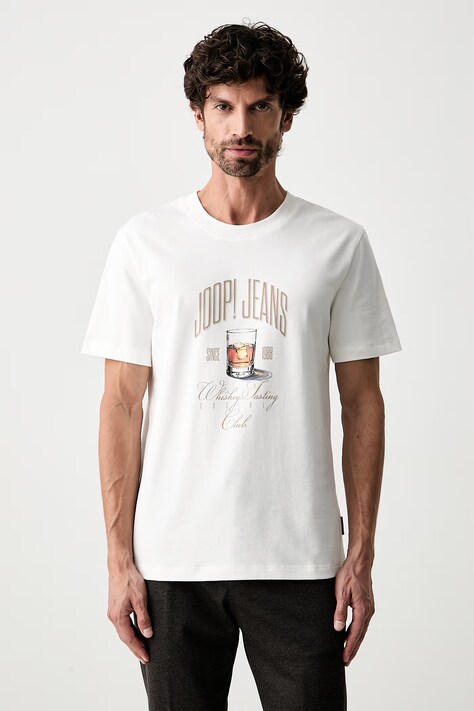 Joop! T-shirt męski bawełniany beżowy 30105488