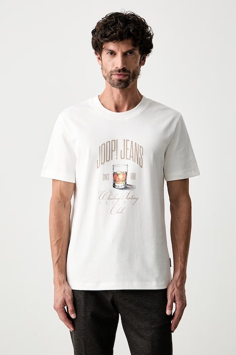 Joop! T-shirt męski bawełniany beżowy 30105488