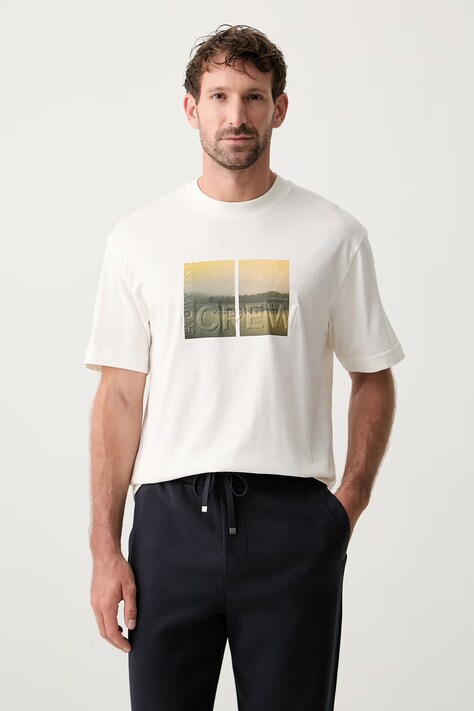 Joop! T-shirt męski bawełniany beżowy 30103417