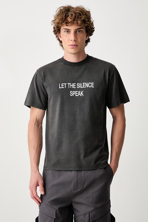 HELIOT EMIL T-shirt bawełniany męski szary AW26PRE_M_09_176