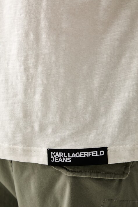 Karl Lagerfeld Jeans футболка чоловіча бавовняна — AW26-TSMZN8, бежевий — фото 5