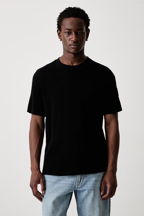 Karl Lagerfeld Jeans t-shirt ανδρικό βαμβακερό μαύρο B3M17088