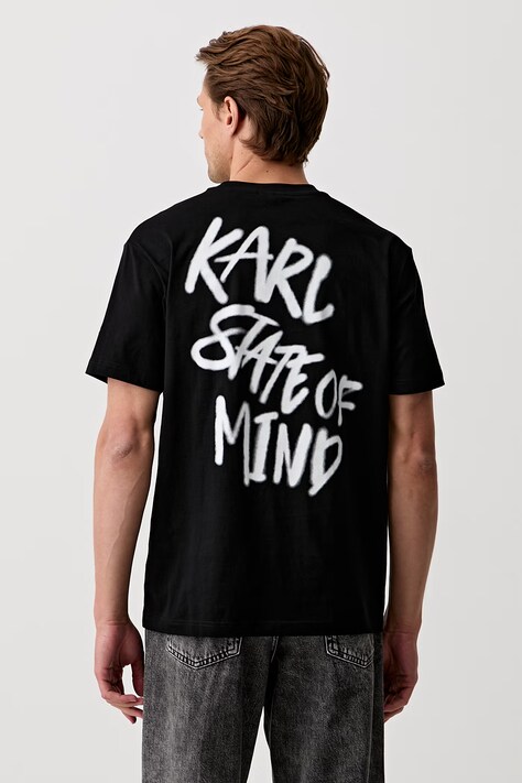 Karl Lagerfeld Jeans T-shirt męski bawełniany czarny B3M17005