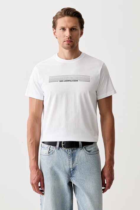 Karl Lagerfeld Jeans T-shirt damski bawełniany biały B3M17001
